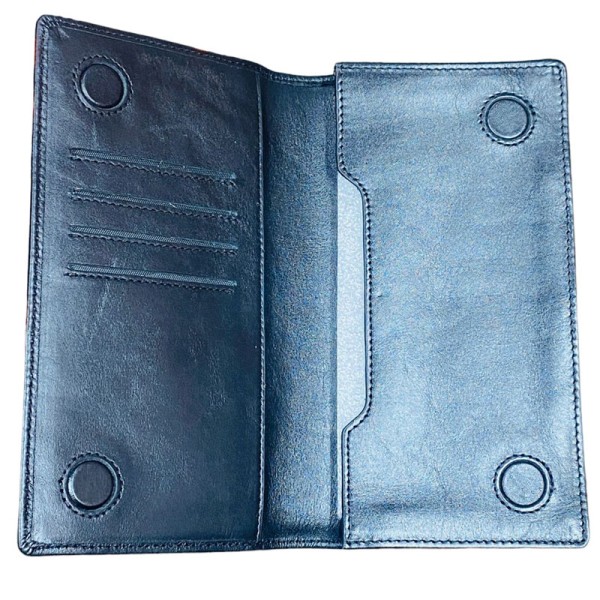 Care Leather Magnet Long wallet (M Black)