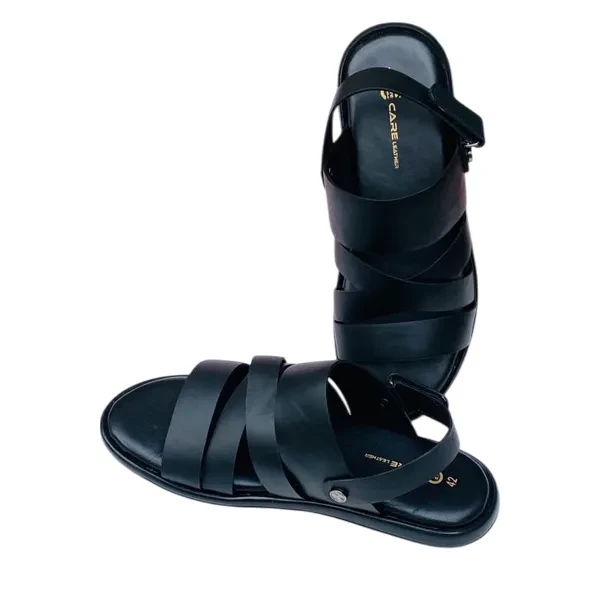 Genuine Care Leather Belt Sandal Black