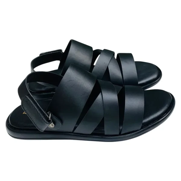 Genuine Care Leather Belt Sandal Black