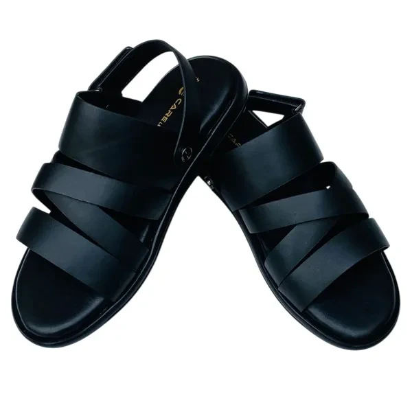Genuine Care Leather Belt Sandal Black