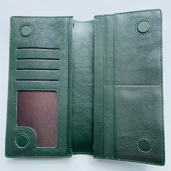 Leather Magnetic Long Wallet M2 Green