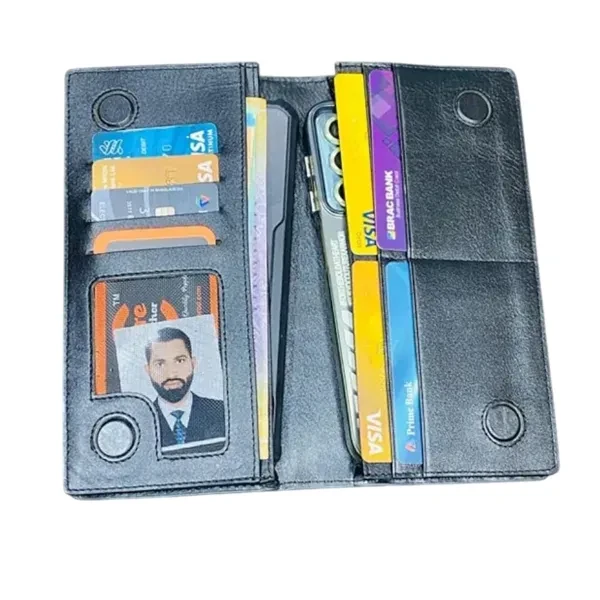 Genuine Leather Magnetic Long Wallet M2BCG