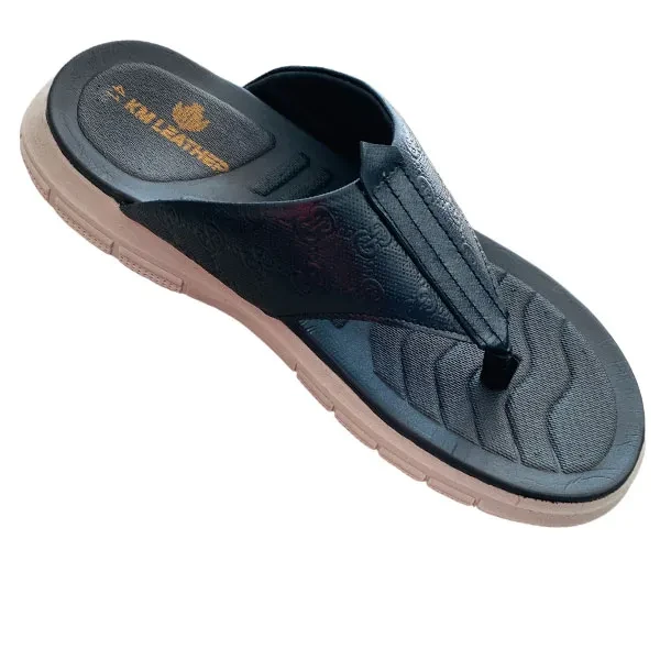 Fashionable Care Leather Sandal Men's BlackS18