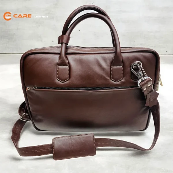 Care Leather Laptop Bag Chocolate