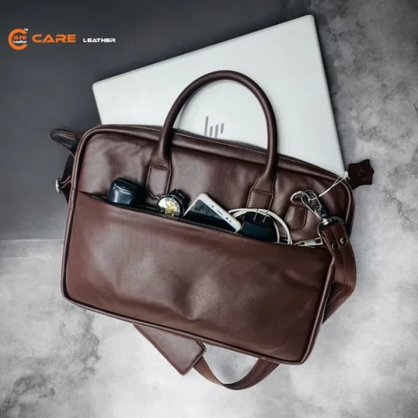 Care Leather Laptop Bag Chocolate