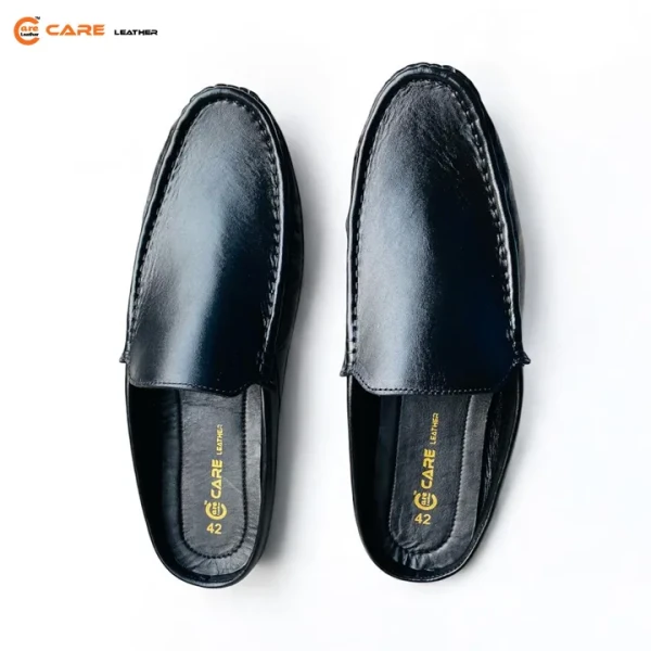 Genuine Leather Half Loafer (Black HL20)
