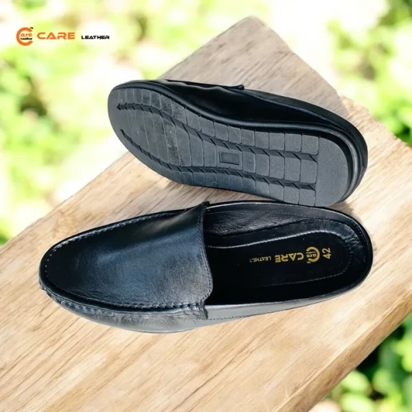 Genuine Leather Half Loafer (Black HL20)
