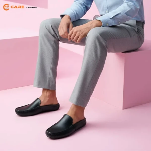 Genuine Leather Half Loafer (Black HL20)