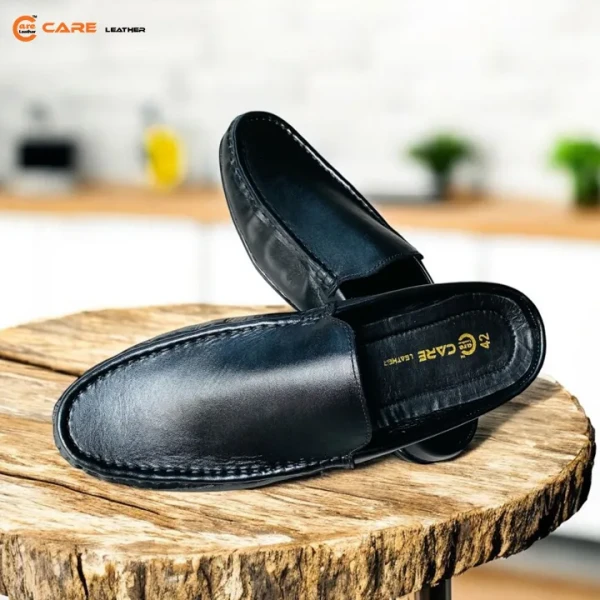 Genuine Leather Half Loafer (Black HL20)
