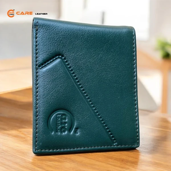 Genuine Leather Bi-Fold Wallet Olive SW-V23
