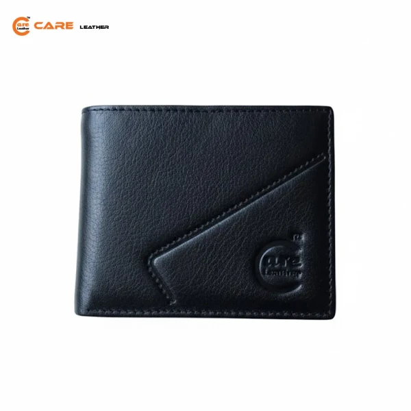 Genuine Leather Bi-Fold Wallet Black SW-V23