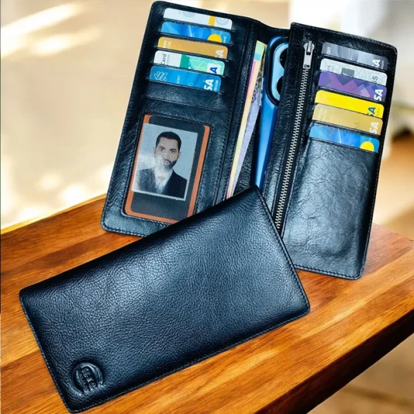 Smart Leather Long wallet Zipper