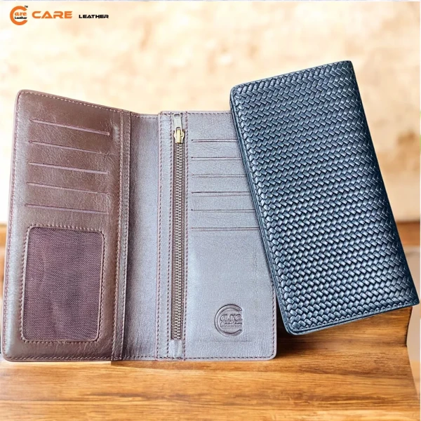 Woven Care Leather Long Wallet LW-PZC09