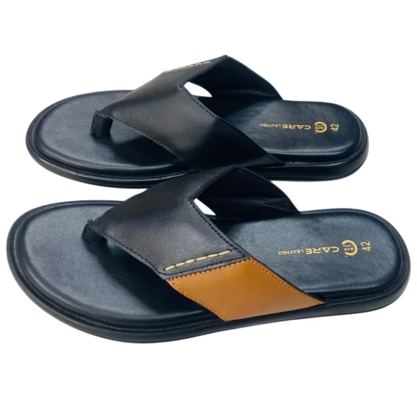 Men’s Black Leather Sandal SB-S26 Budget King