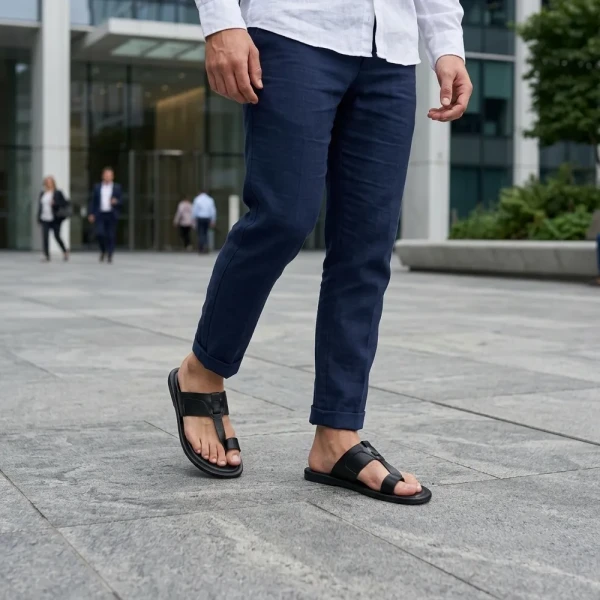 Care Leather Open Toe Lightweight Leather Sandals (S37)