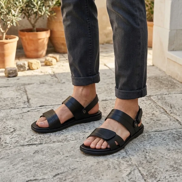 Care Leather Scholl CURVE Belt Sandal for Men(S38)