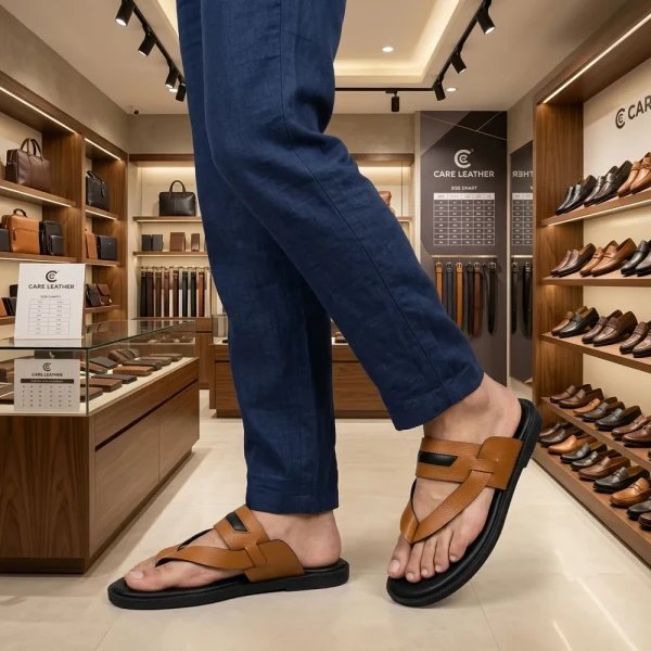 Care Leather Men Leather Comfort Sandals (S39)