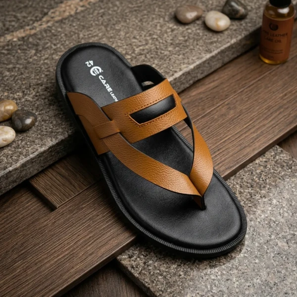 Care Leather Men Leather Comfort Sandals (S39)