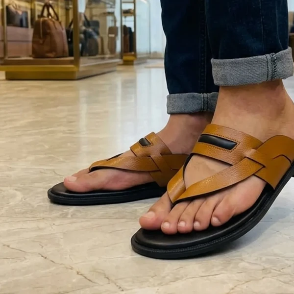 Care Leather Men Leather Comfort Sandals (S39)