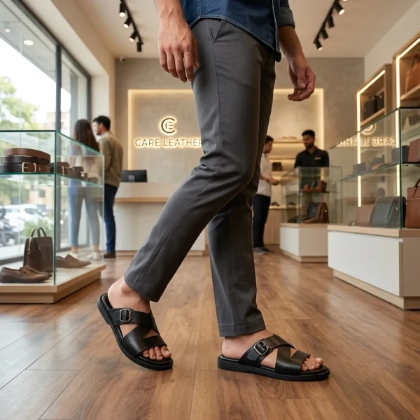 Care Leather Men Leather Comfort Sandals (S40)