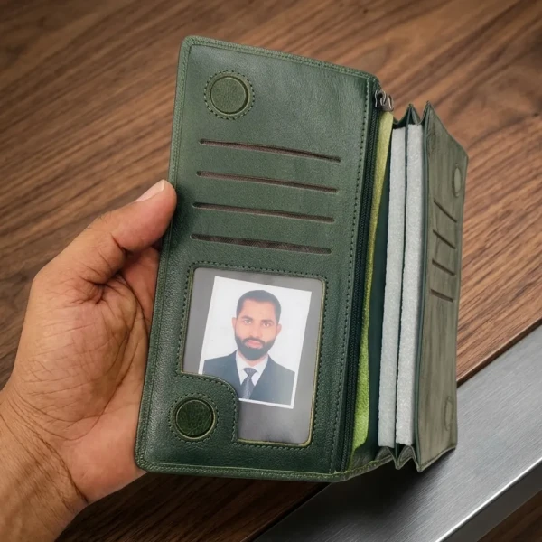 Cae Leather Double Chamber M2g Mobile Zipper Wallet