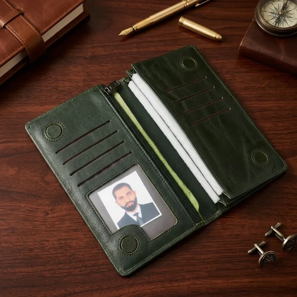 Cae Leather Double Chamber M2g Mobile Zipper Wallet