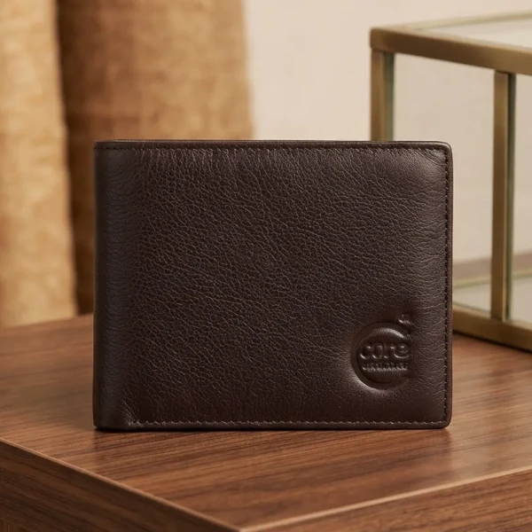 Genuine Care Leather Bi-Fold Wallet Chocolate SW14