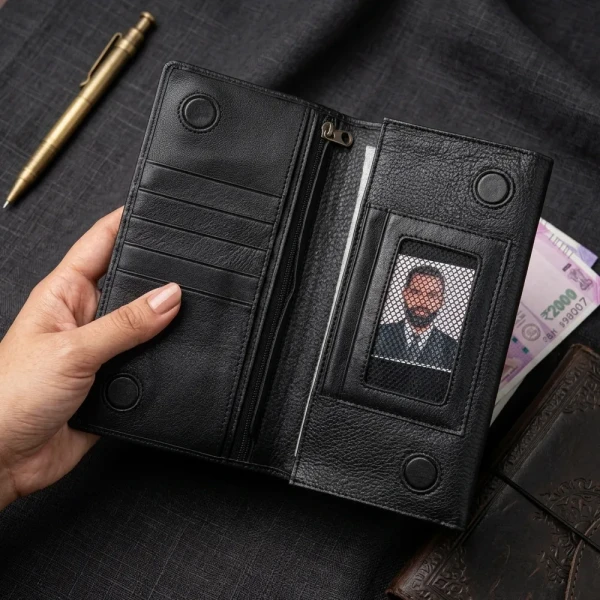 Cae Leather Aura Series Long Wallet M1b Zipper Wallet