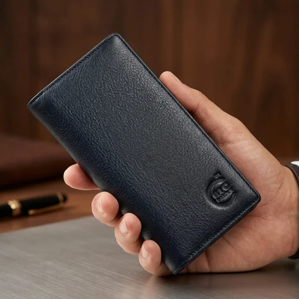 Cae Leather Aura Series Long Wallet M1Black Zipper Wallet