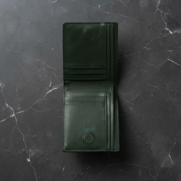 Genuine Care Leather Magnate Bi-Fold Wallet Green SW13