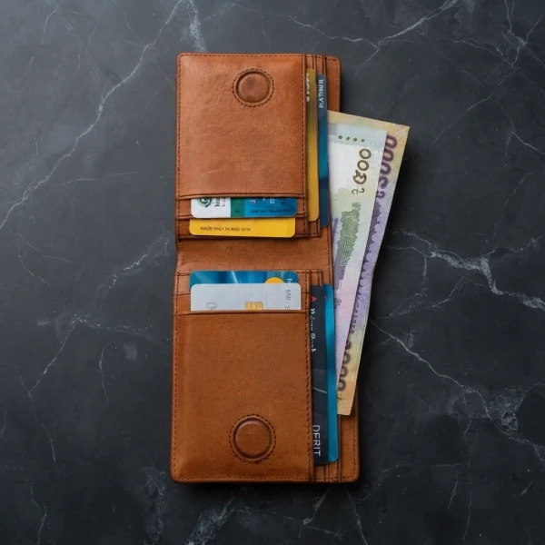 Genuine Care Leather Magnate Bi-Fold Wallet Brown SW13