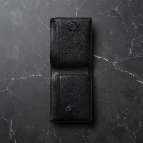 Genuine Care Leather Magnate Bi-Fold Wallet Black SW13
