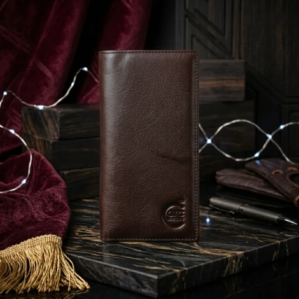 Cae Leather Double Chamber M2Z Chocolate Mobile Zipper Wallet