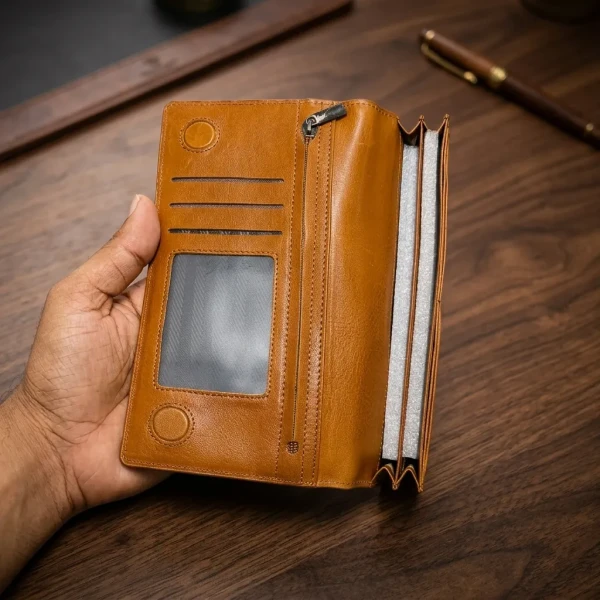Cae Leather Double Chamber M2Z Master Mobile Zipper Wallet264