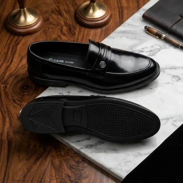 Loafers Care Leather business Men dress shoes Gentleman's party shoes Black
