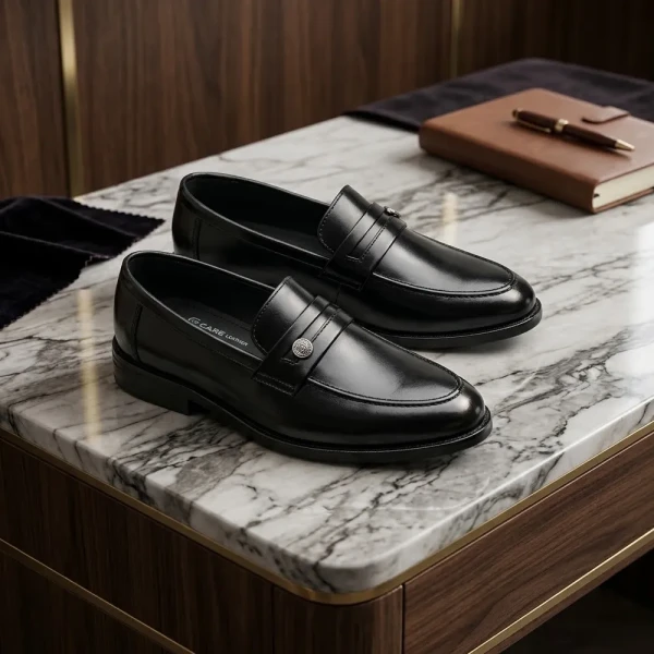 Loafers Care Leather business Men dress shoes Gentleman's party shoes Black