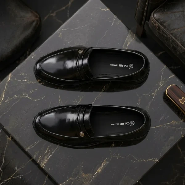 Loafers Care Leather business Men dress shoes Gentleman's party shoes Black