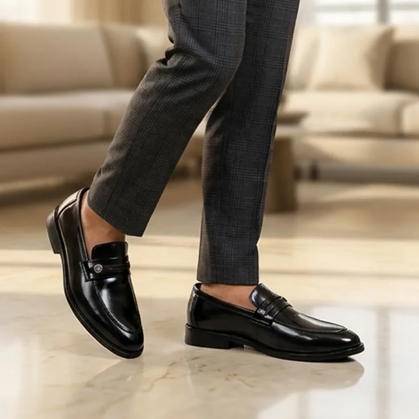 Loafers Care Leather business Men dress shoes Gentleman's party shoes Black