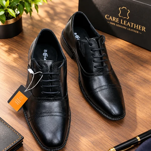 Shoe's Care Leather business Men dress shoes Gentleman's party shoes Black