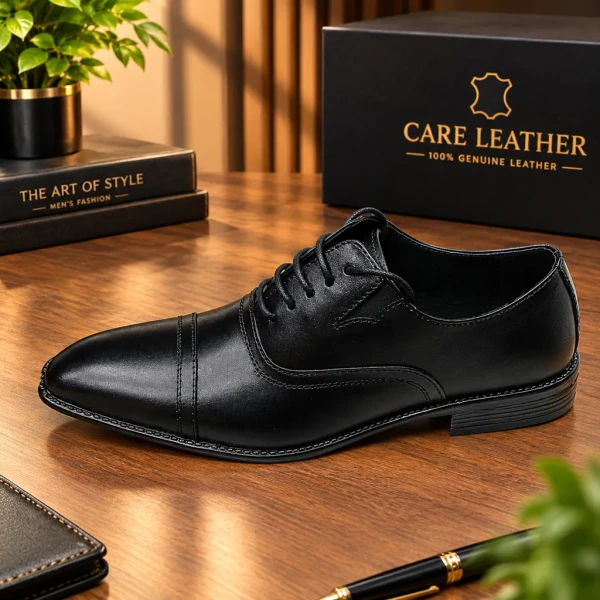 Shoe's Care Leather business Men dress shoes Gentleman's party shoes Black